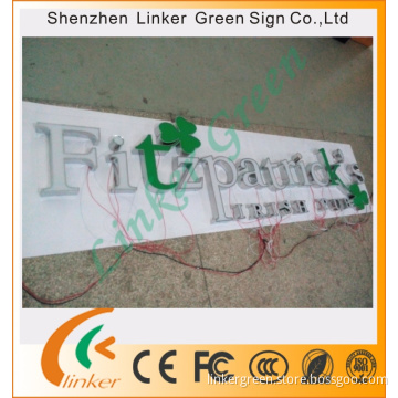 Wall mounted custom led outdoor signs
